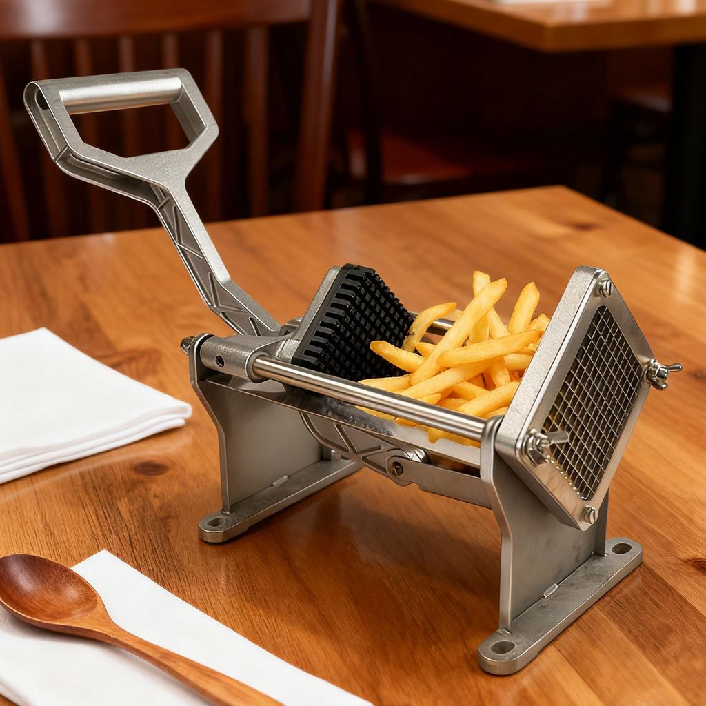 1 Peça Cortador de Batata em Aço Inoxidável Fatiador de Frutas e Legumes Ferramenta Picadora de Batata Frita C/ 4 Lâminas