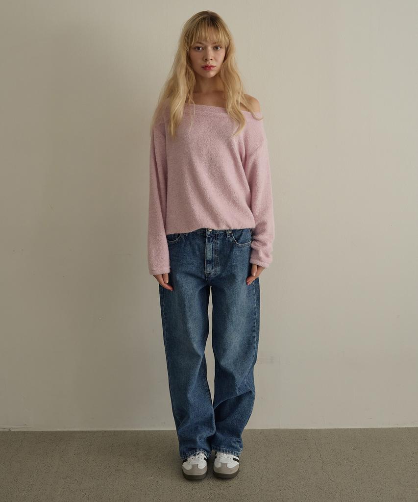 5OML Monggle Off-Shoulder Knit (Pink)
