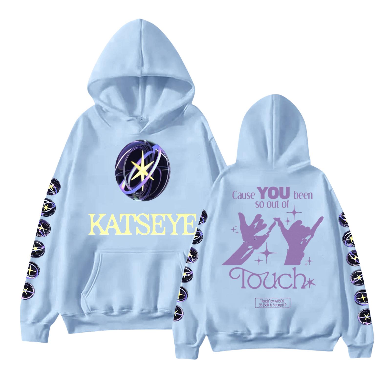 

Унісекс Модний Легкий Пуловер з Довгим Рукавом з Кишенями Толстовка з Принтом L синій