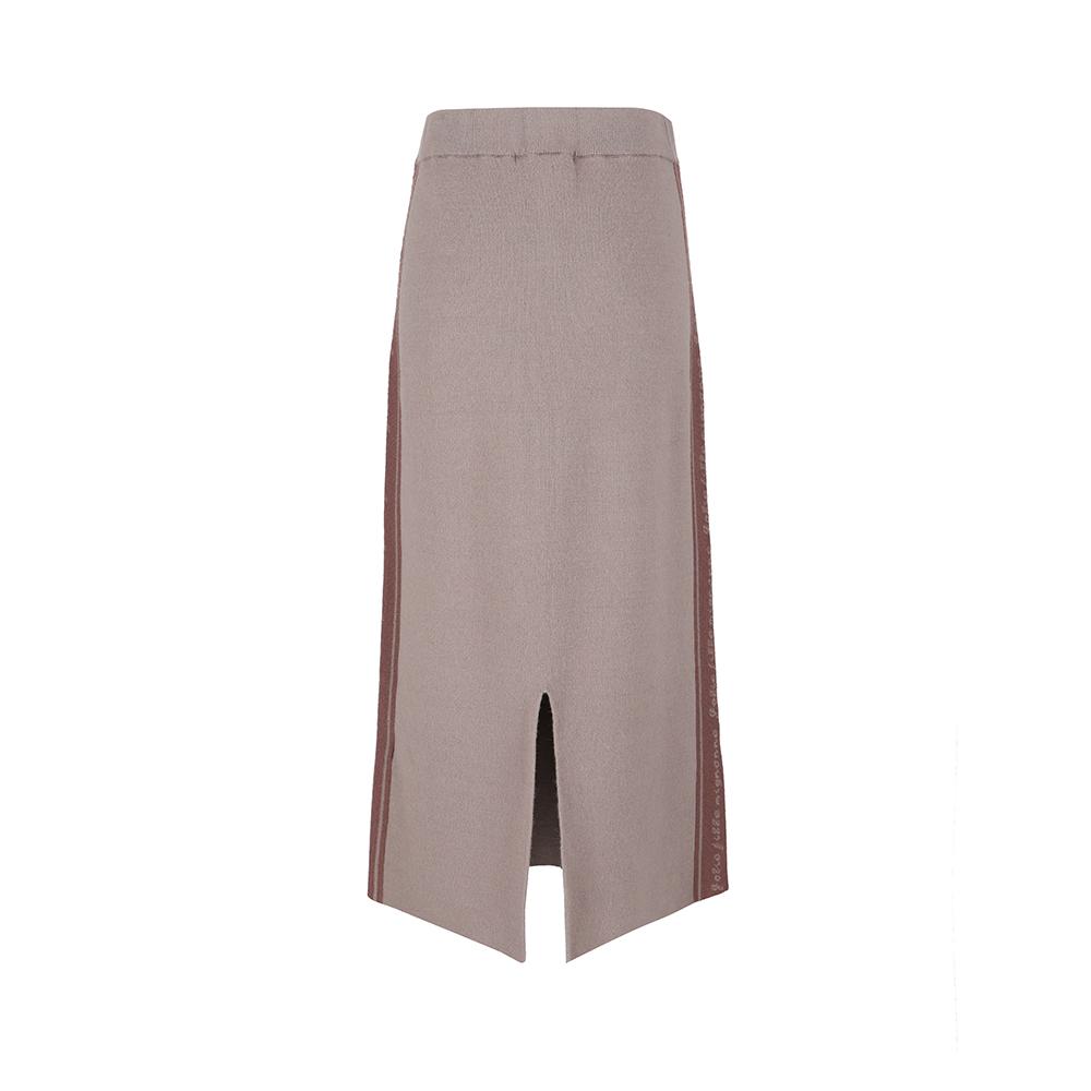 VISITINNEWYORK H-Line Side Contrast Knit Skirt (Vybsr02)