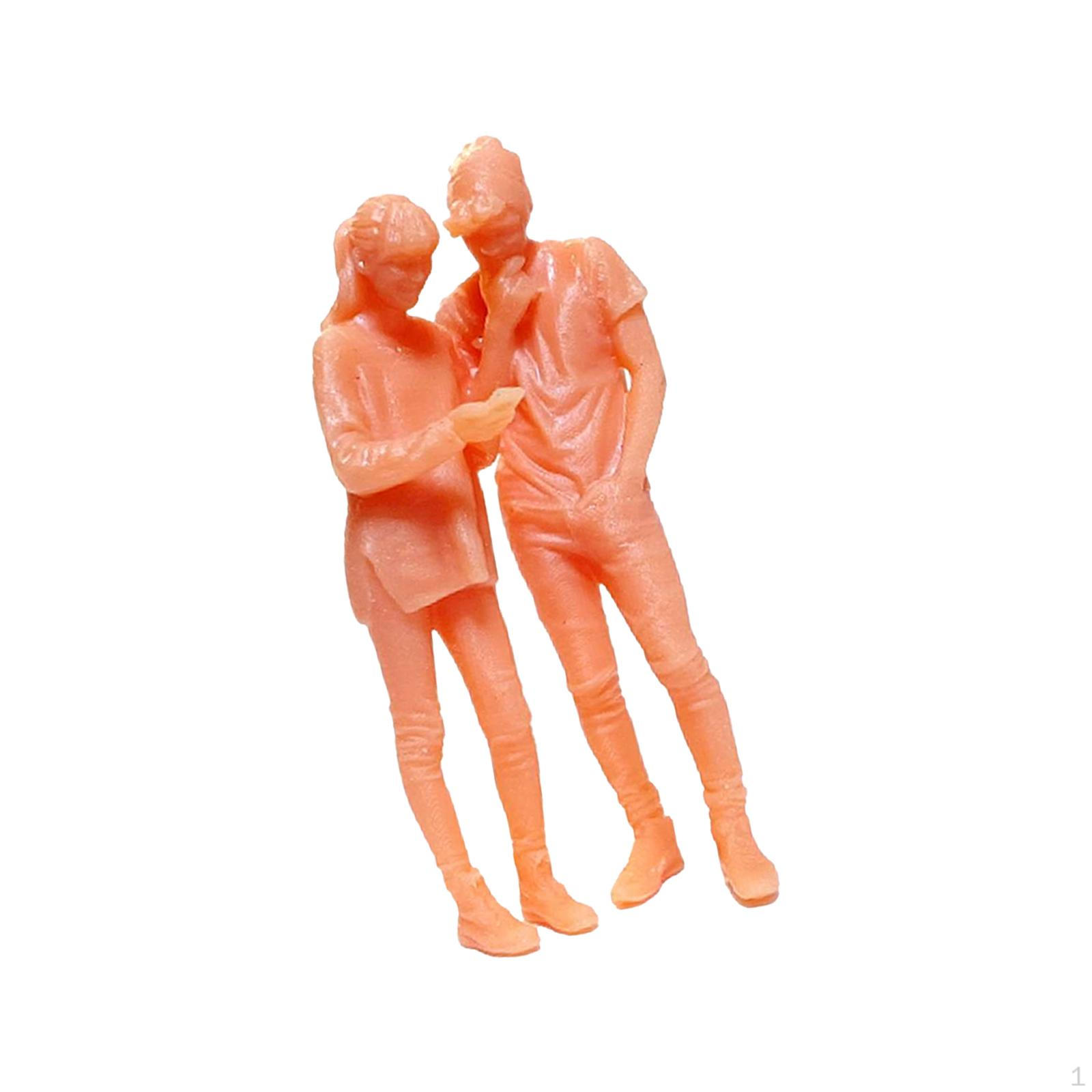 

1/64 Пара Фигурок Неокрашенная Фигурка Модель Поезда Железнодорожный Миниатюрный Сцены Фея style D