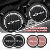 1/2 Pezzi Sottobicchieri per Auto in Silicone con Logo Auto Tappetini Antiscivolo per Tazza d'Acqua per MINI Cooper One JCW R56 Countryman Clubman R50 R53 R58