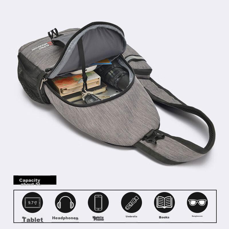 ALPINT MOUNTAIN Crossbody Bag, Chest Pack, Shoulder Bag, Portable Cycling Backpack, Casual Commuter Bag, Gray