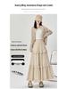 Women's 2026 A-Line Layered Velvet Umbrella Skirt with Elastic Waist - Mid-Length, In Stock