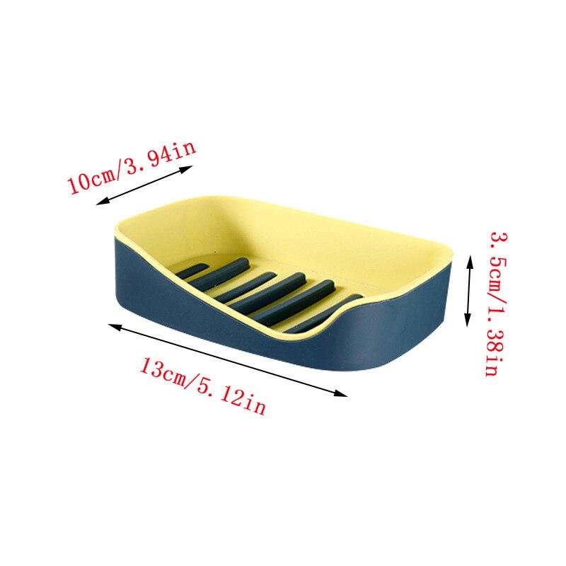 Drainage Soap Box Self-Adhesive Wall-Mounted Soap Storage Box Creative No Punching Bathroom Supplies Organizing Storage Shelf