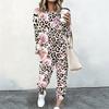 Female Long Sleeve Loose Tunic And High Waist Straight Trousers Two Piece Everyday Cozy Wear