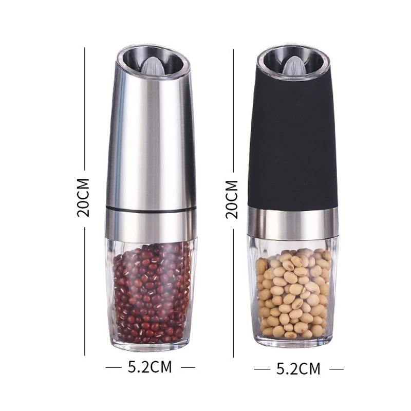 Electric Automatic Mill Spice Salt and Pepper Grinder Gravity LED Light Adjustable Coarseness Kitchen Steak Mill Tools