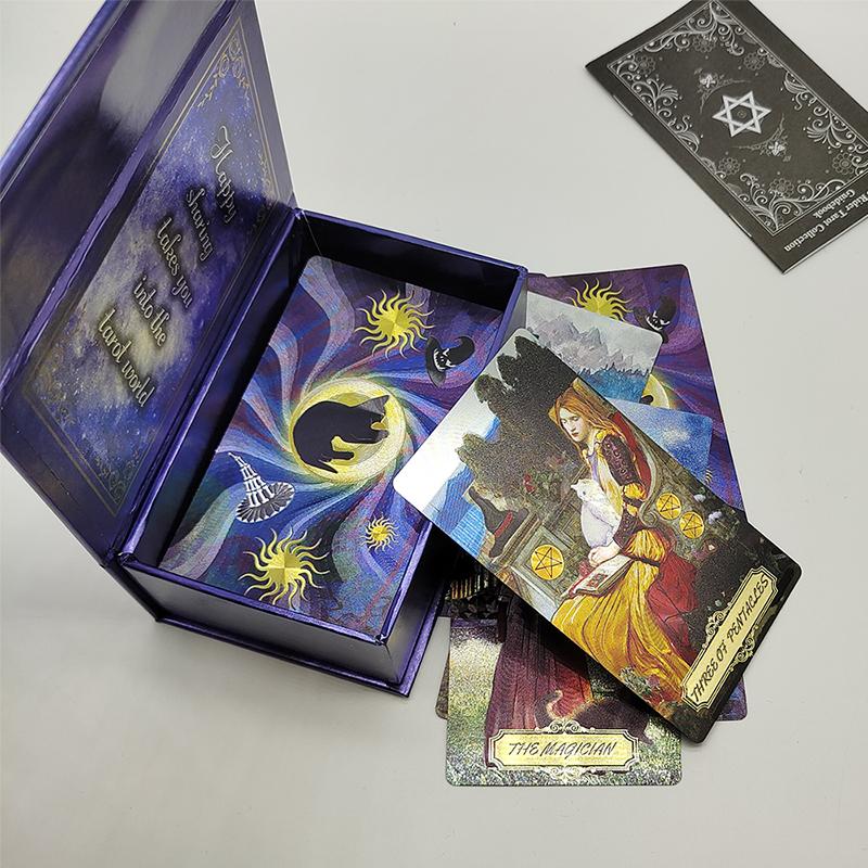 Neues Muster Goldfolie Tarotkarten Hexe Göttlich Prädiktives Brettspiel Wasserdicht Geheimnis Deck Für Anfänger Und Sammler