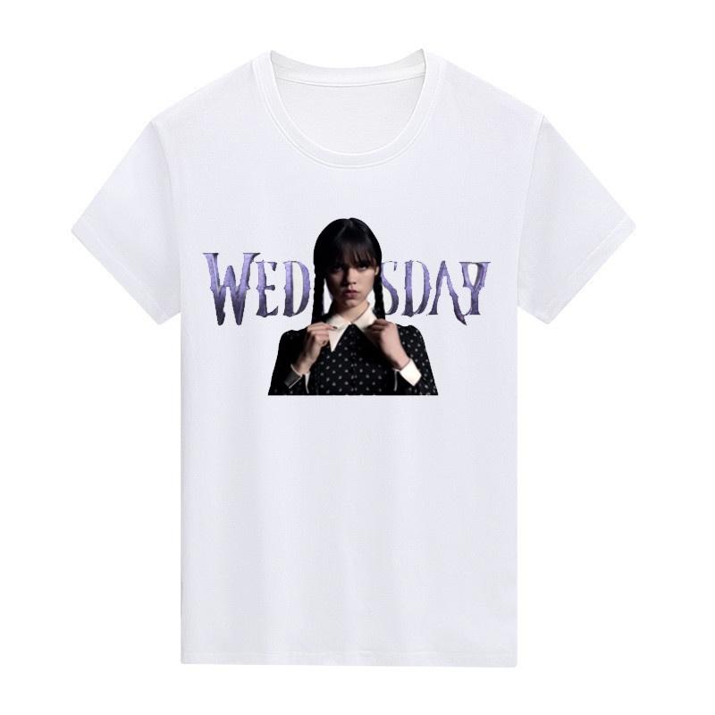 Die Addams Family Wednesday Unisex T-Shirt Top Stilvoll Weich Atmungsaktiv Bequem