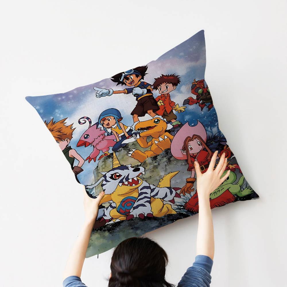 Anime D-Digimon A-Adventure Cushion Cover Inches Farmhouse Decor Home Throw Pillow Covers For Couch Decorations