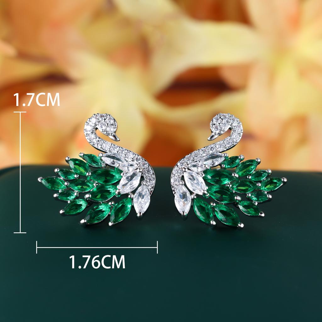 Søt Sølvfarge Little Swan øredobber for dame student øredobber Stud for beste venners bursdagsgave