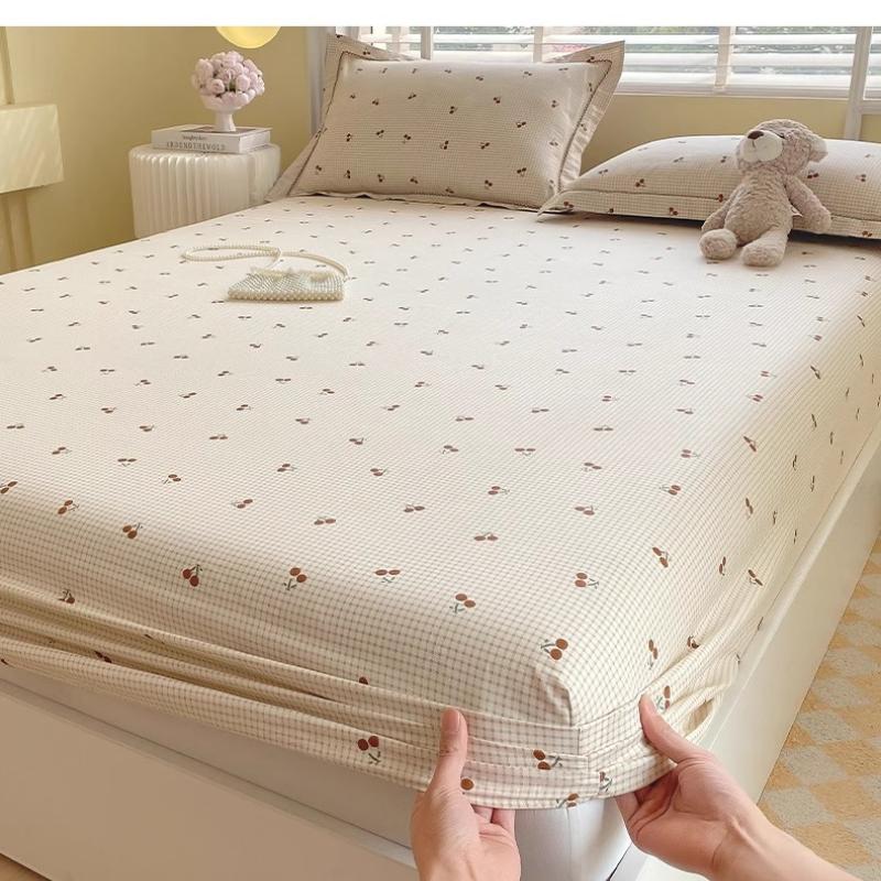 Baumwolle Bedruckte Spannbettlaken für Zuhause Bett Staubdichte Schutzhülle Einzel Doppel Queen King Bett Matratzenbezug