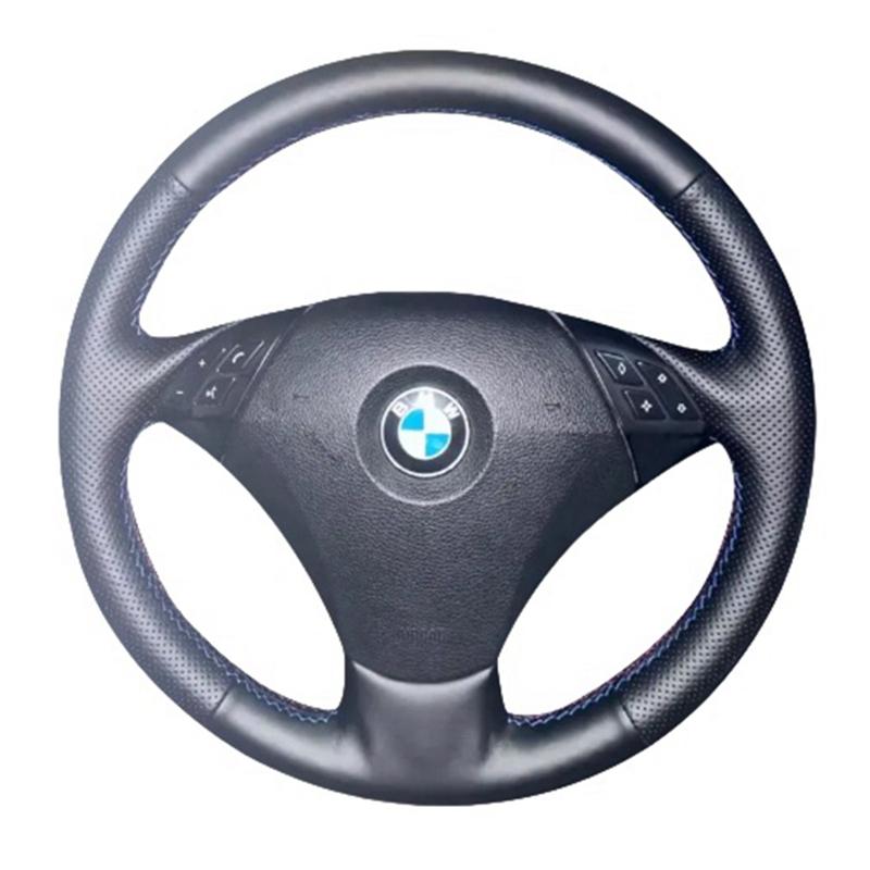 For BMW E60 523 530 523li 525 520li 535 545i Custom Hand Stitched Microfibre Leather Car Steering Wheel Cover