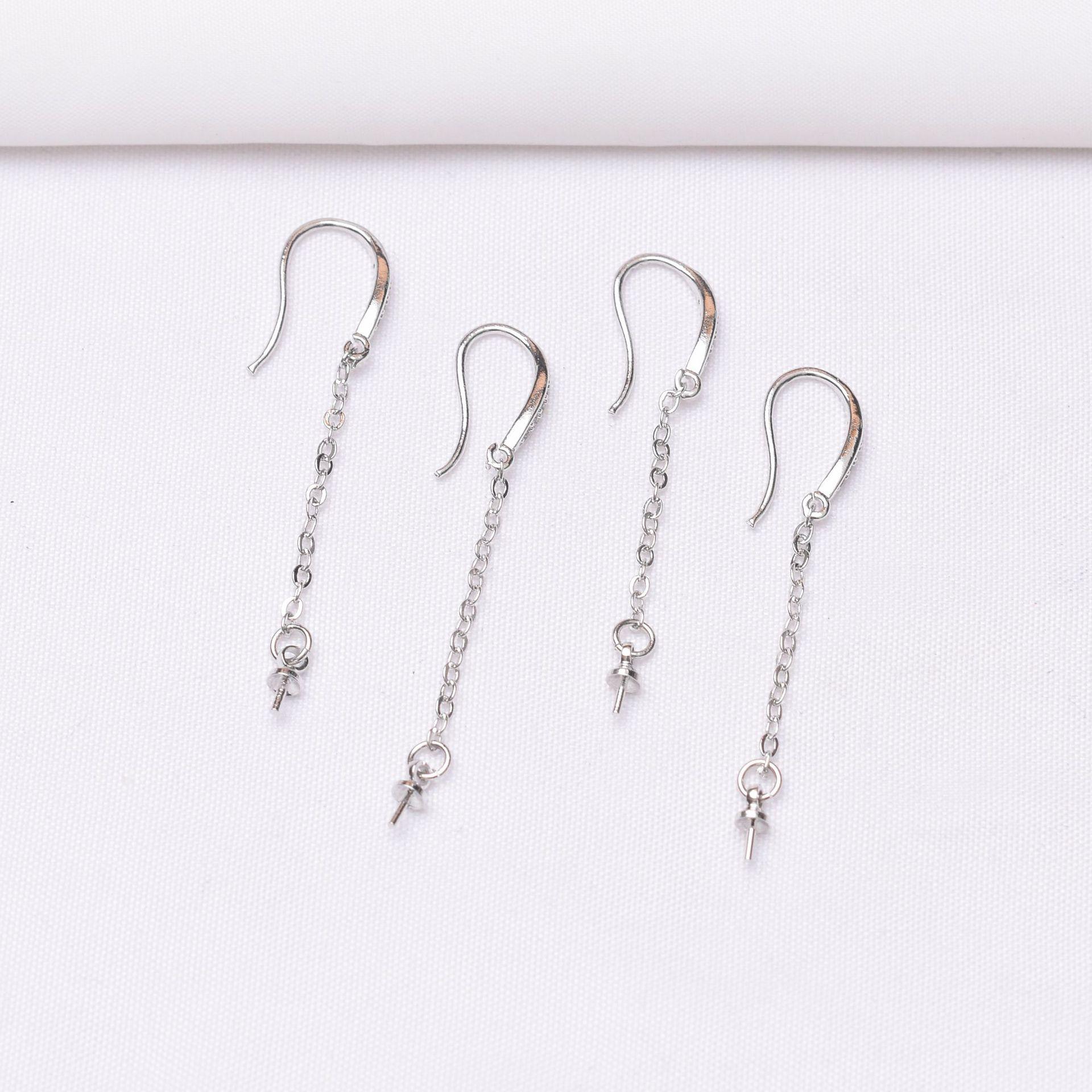 

10 шт. DIY аксессуары 14K золото микро-инкрустация ушной крючок пустой держатель для сережек, простой длинный держатель для сережек ручной работы работа в процессе ювелирные изделия