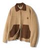 TRILLION Color Work Collar Zip-Up Knit Jacket [Beige]