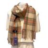 New Small Version British Version Red Plaid Imitation Cashmere Scarf Texture Winter Warm Gift Scarf Shawl