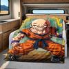 1PC Krillin  Print Flannel Blanket, High quality All Seasons, Home Decor, Warmth and Comfort, Perfect for Christmas Gifts
