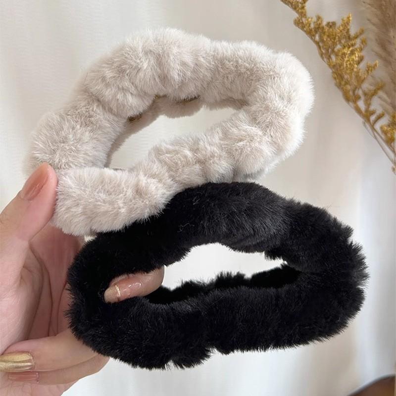 Plush Faux Rabbit Fur Crab Large Hair Claws Clips Women Girls Cloud Ponytail Hair Clamps Barrettes Clips Hair Accessories Winte