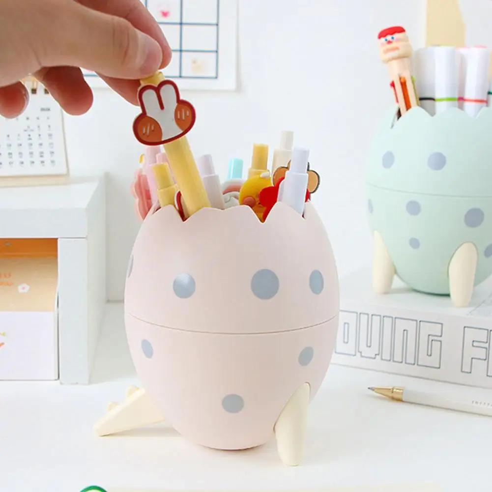Novelty Cute Dinosaur Egg Plastic Pen Holder Stand Office Desk Organizer Pencil Pot Container Stationery Storage Box Kids Gift