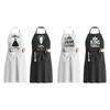 Practical Polyester Apron Adjustable Neckband Design with King Queen Mr Mrs Letter For Holiday Gift And Housewarming