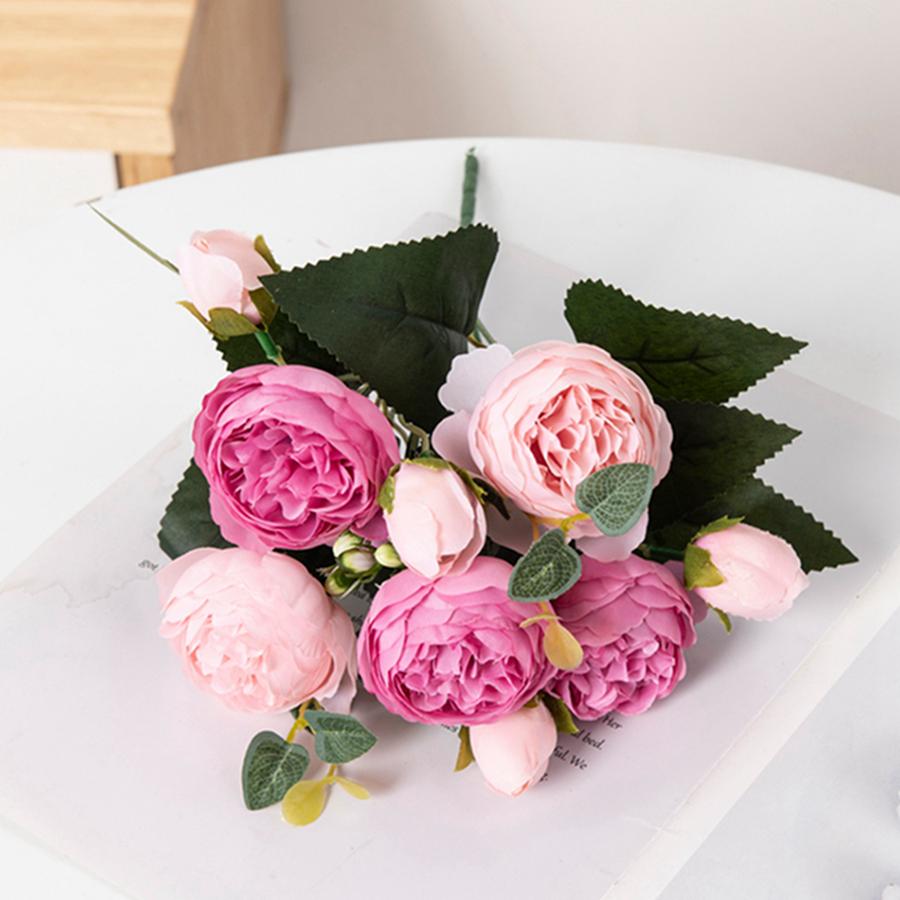 30CM Artificial Flowers Silk Peony Bouquet Festival Vases for Decoration Craft Home Garden Living Room Wedding Accessories Props