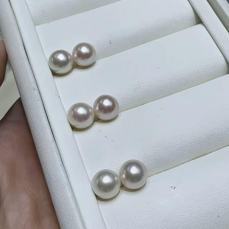 Zhuji 8-9mm Freshwater Pearl Loose Beads, 5A Grade, Near Flawless, Round, Semi-finished.