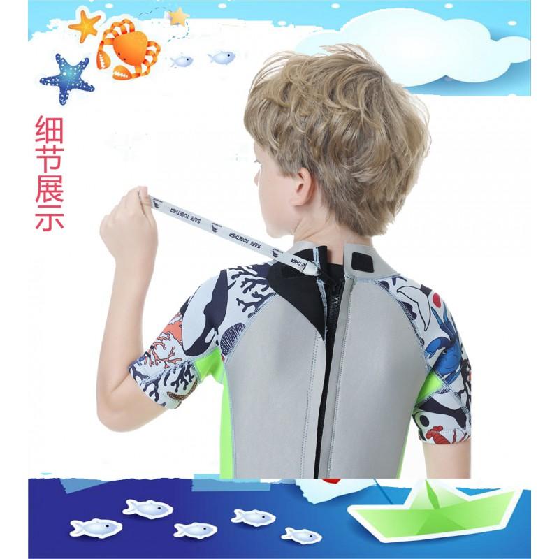2.5mm Children's Swimsuit Submersible Suit Boys One-piece Middle Diving R002 Cartoon Thickening