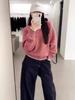 Korean Retro Striped Raglan Sleeve Knit Sweater - Women's Autumn/Winter Loose Slimming Round Neck Pullover