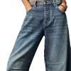 Fashion Loose Women Cropped Jeans New Casual Elegant Woman Haren Wide Leg Denim Pants Spring Autumn Casual Ladies Simple Denim Trousers 1102