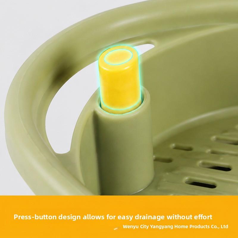 Hanging Sink Drain Basket with Food Residue Filter, Fruit Washing Strainer, Patent/Double Layer/Triangle Suction/Retractable