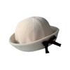 Solid Color Bow Bucket Cap Korean Style Women Bucket Hat Temperament Woolen Fishing Cap  Streetwear