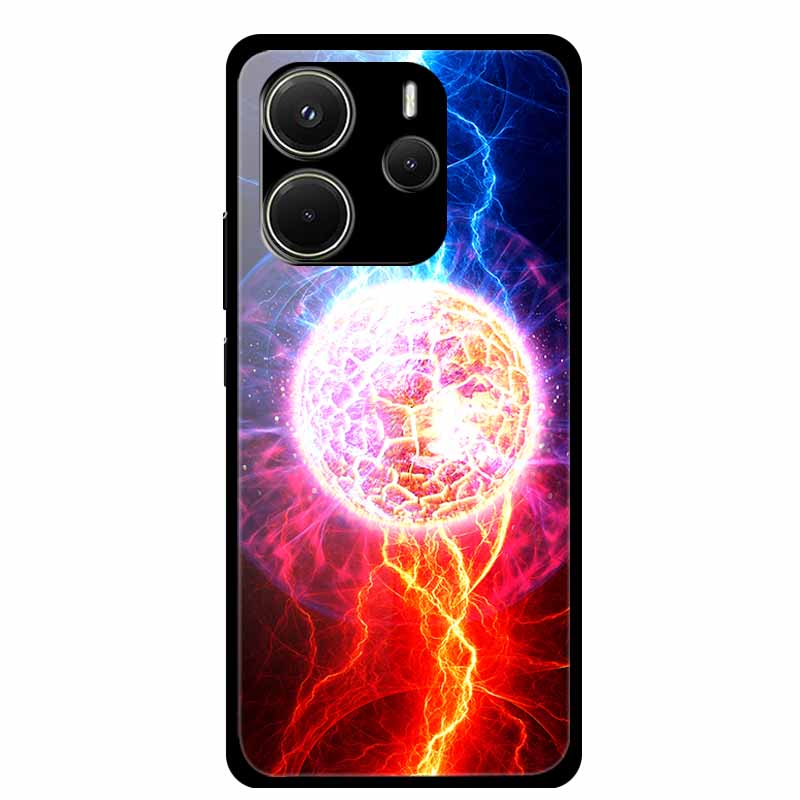 Case For Redmi Note 14 4G Case Note14 Coque Tempered Glass Hard Back Cover For Xiaomi Redmi Note 14 5G Phone Case Soft Bumper