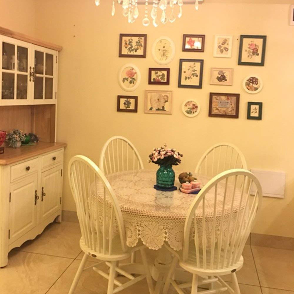 Yizunnu Beige 51-inch Diameter Round Handmade Crochet Tablecloth (Size Customizable)