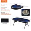 10 Player Foldable Poker Table, Blackjack Texas Holdem Poker Table with Padded Rails and Stainless Steel Cup Holders, Portable Folding Card Board Game