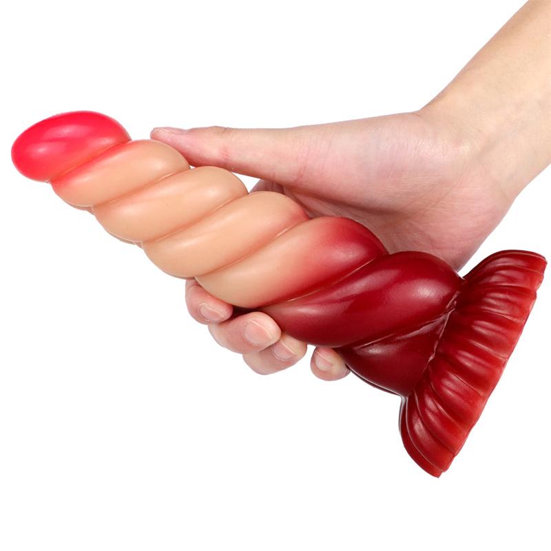 Gradient Color Twist Shape Female Anal Plug Anal Dilator Female Imitation Phallus Adult Sex Toys