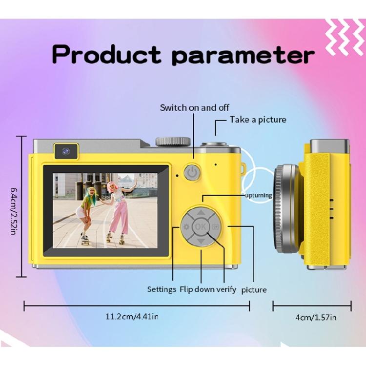 Digital Camera 4K 64MP Digital Camera for Kids Point and Shoot Camera Portable Camera for Teens Students Boys Girls