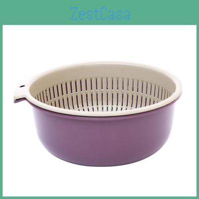 Ensemble Bol Passoire Cuisine Passoire Double Couche Plastique Panier Lavage Fruits Légumes Bols Égouttage