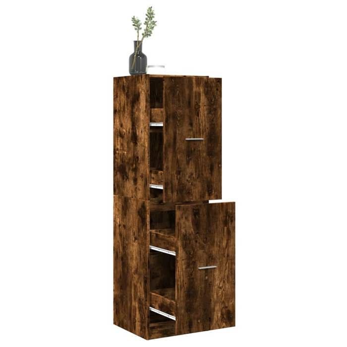 VidaXL Armoire d'apothicaire chêne fumé 40x41x144,5 cm bois ingénierie, coffre d'apothicaire, meuble d'apothicaire, coffre à 3309640