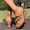 Fashion Sandal For Womens Floral Decorated Wedge Shoes Comfortable Cork Sole Stylish Shoe For Women'S Sandals 2026 Sandalias