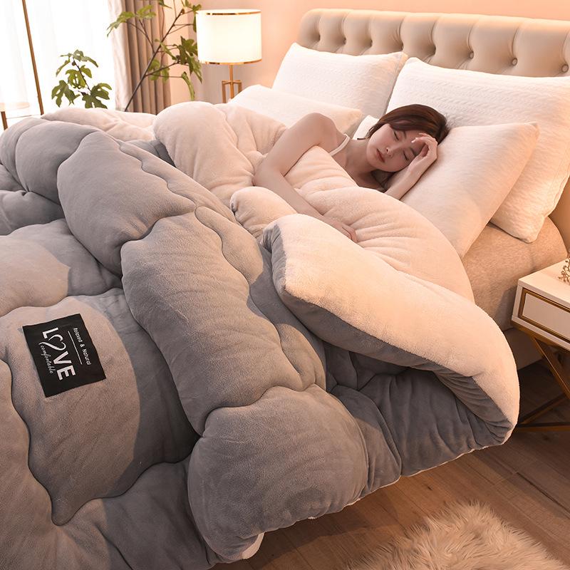 

Утолщенное зимнее хлопковое одеяло из овечьей шерсти: Уютное одеяло из молочного бархата для общежития 100x150cm, Random Pattern