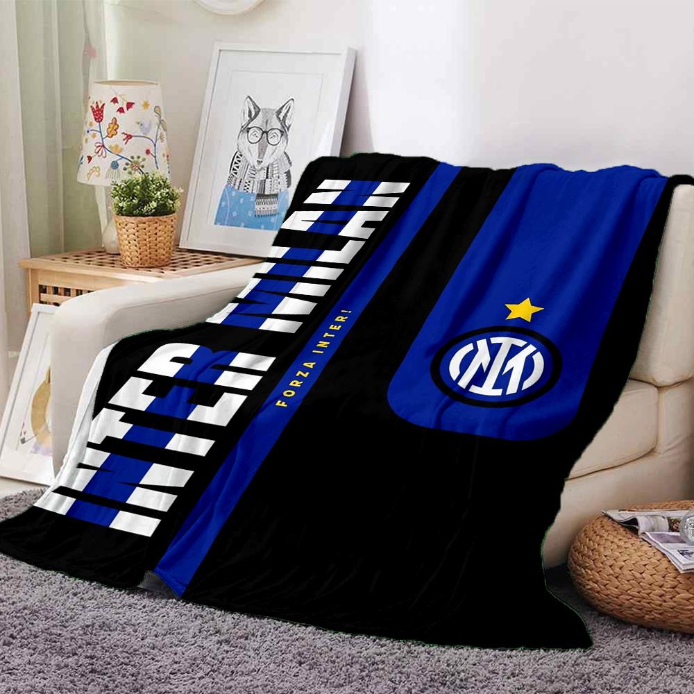 Inter Milan Theme Printed Blanket - Perfect for Couch, Bed, Travel & Outdoor Use | Machine Washable, Cozy & Durable.