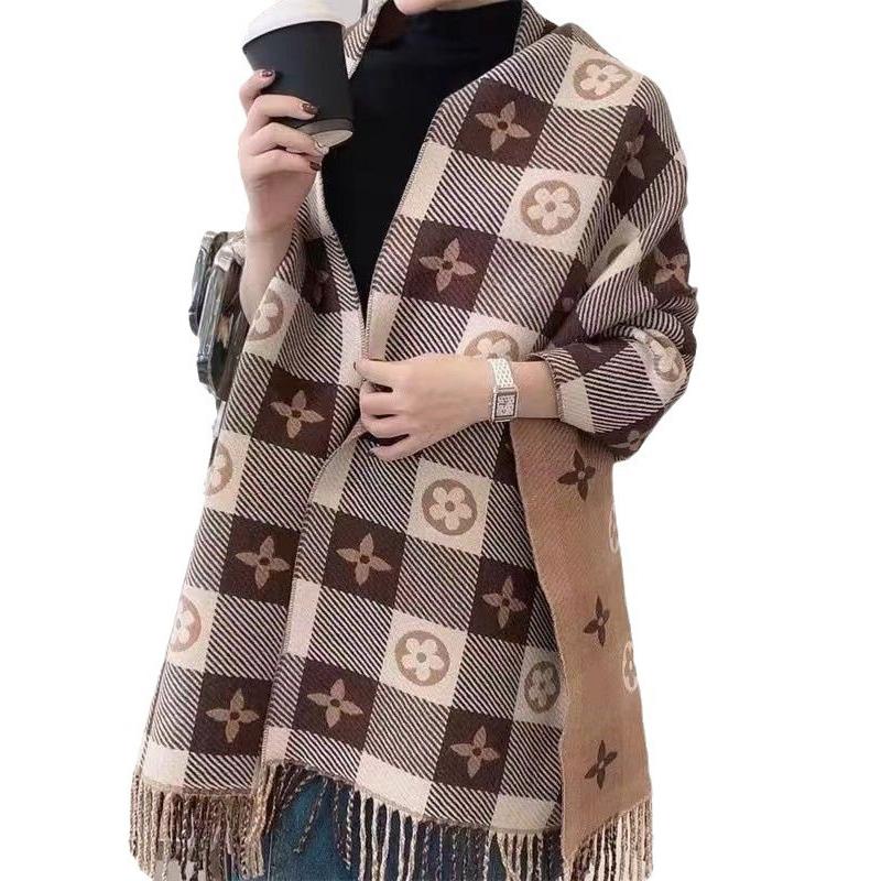 Imitationskaschmir Damen Schal Winter Schal und Wickeltuch Bandana Pashmina Quaste Damen Foulard Dicke Decke Unifarben