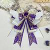 New Cosplay Lolita Fabric Bow Brooches for Women Handmade Jewelry Angel Wings Crystal Shirt Collar Pin Vintage Accessories