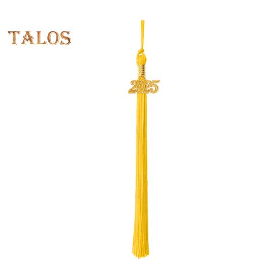 

Кисточка для выпускного с подвеской в виде даты 2025 года, однотонная, длина 40 см, кисточка для шляпы для выпускного сезона бакалавриата золотистый