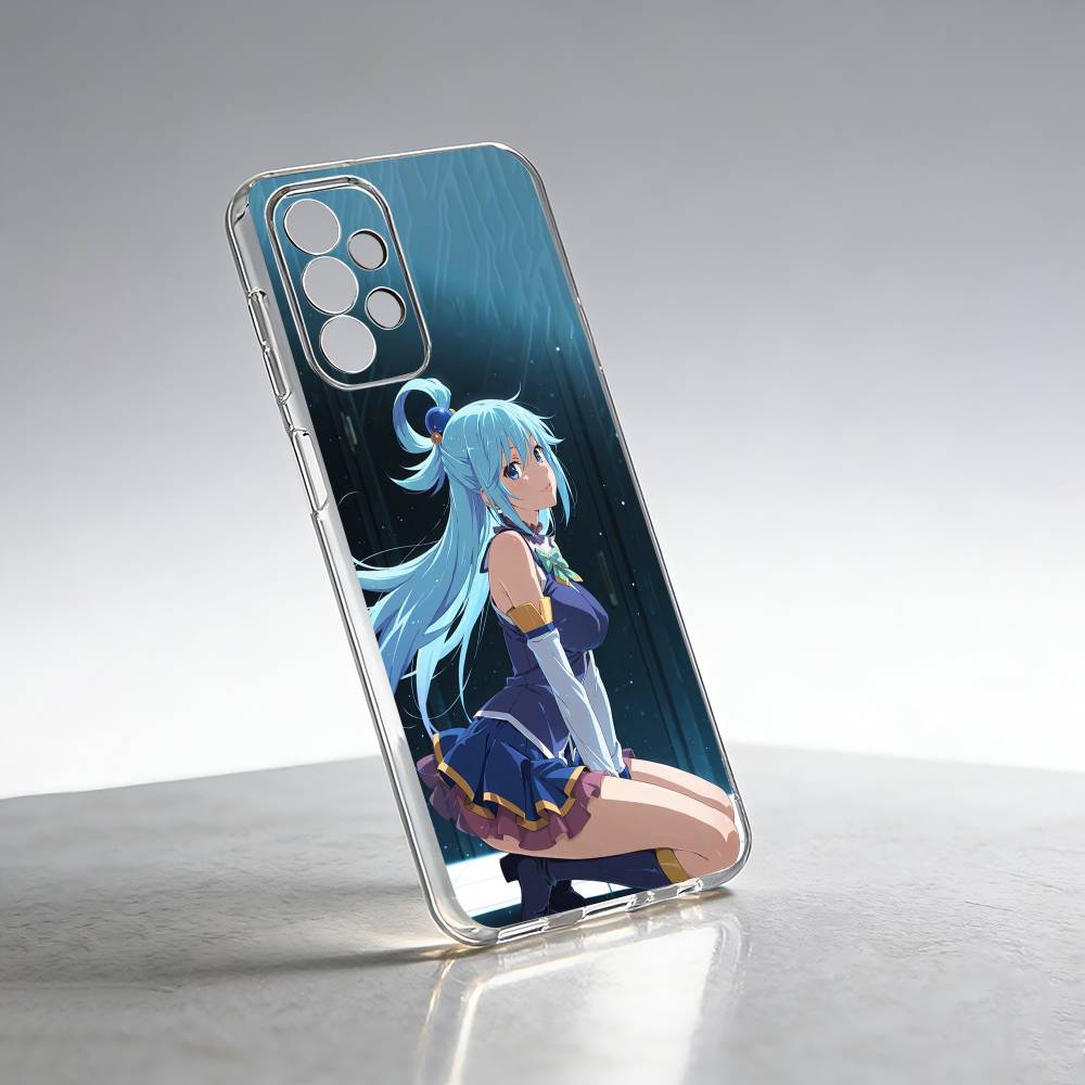 A-Aqua Anime KonoSubaS-S Phone Case Transparent Silicone Soft For Samsung S25,S24,S21,S22,S23,S30,Ultra,S20,Plus,Fe