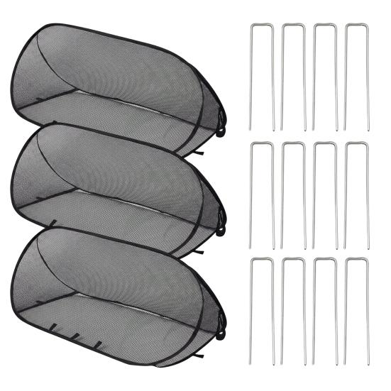 Pop Up Plant Cover Garden Mesh Seedlings Protector with Ground Stakes Garden Row Raised Bed Cover for Vegetables Fruits Herbs from Insects Birds