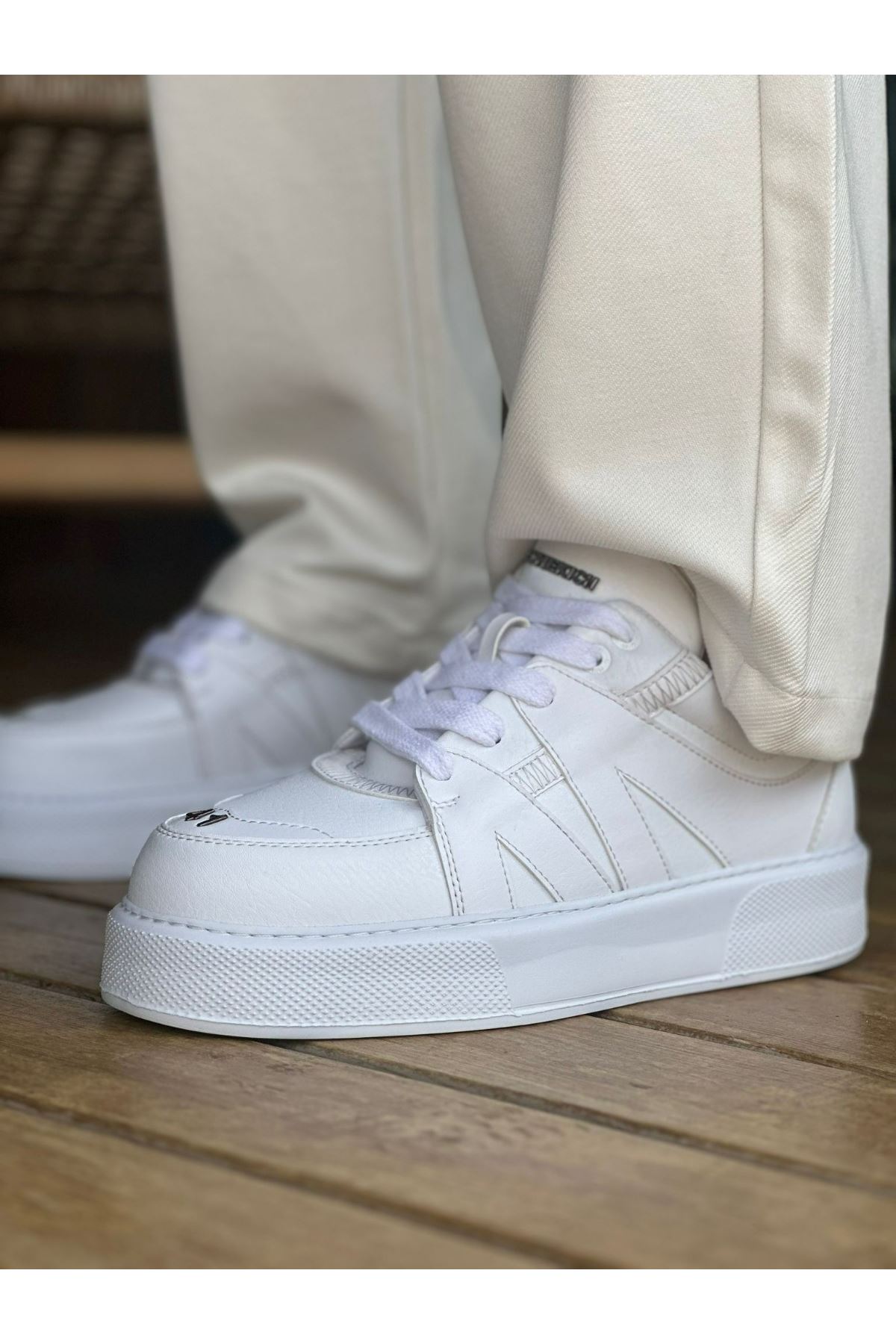 

CHEKİCH New Collection CH2407 Star-X Men Sports Shoe White Black Brown Tan 44