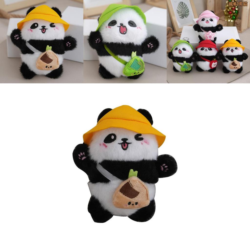 Delightful Mini Plush Panda Keychain Doll Cuddly Stuffed Animal Pendant