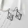Women Fashion Geometric Pyramid Hollow Triangular Earrings