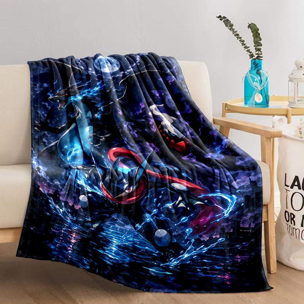 Dark-Themed Cartoon Characters blanket with Fantasy Elements Design blanket, suitable for use in the bedroom, living room, on the sofa